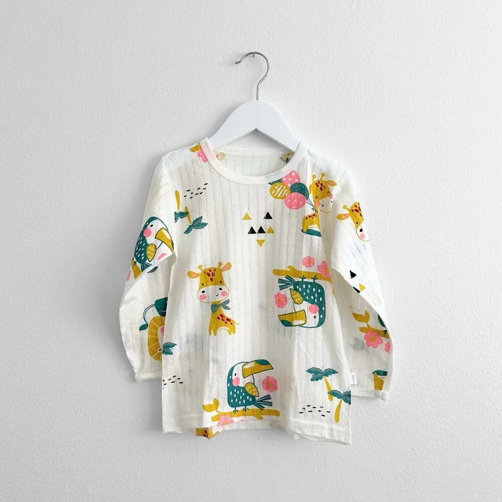 NWT Cute Girls Sleep N' Play Long Sleeve Top & Pants Pajamas Set Safari Party 7Y - Picture 2 of 6